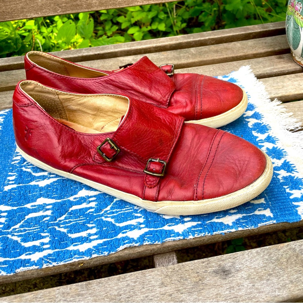 Frye Mindy genuine leather buckle flats ❤️🤎